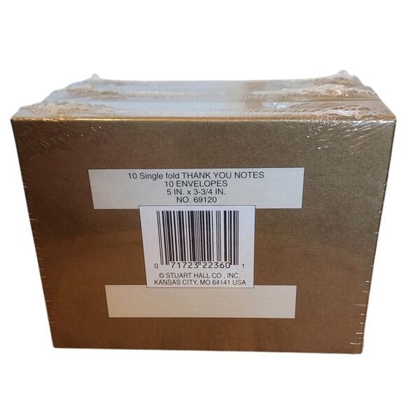 Stuart Hall Thank You Note Cards With Envelopes, Gold, NIB - Picture 2 of 4